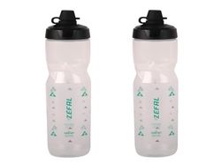 ZEFAL Pack Sense Soft 80 No-Mud - Lot de Deux Bidons Velo et VTT - Gourde Sport Souple et Inodore - Bidon Eau Sans BPA - Tetine Silicone - Translucide, 2 x 800 ml
