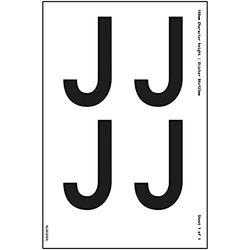 One Letter Sheet - J - 9mm Character Height - 300x200mm - Self Adhesive Vinyl