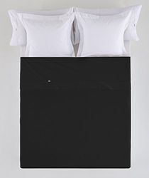 Sábana SABANA ENCIMERA color negro - Cama de 150/160 50% algodón / 50% poliéster - 144 hilos