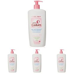 Cadum Bébé Cadum Gel Nettoyant Corps et Cheveux à l'Huile d'Amandes Douces Bio pour Bébé, 750ml (Lot de 4)