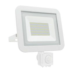 Projecteur LED plat 50 W avec capteur, idéal pour l'éclairage extérieur, la sécurité et les événements.