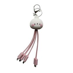 WONDEE Molang Universele 3-in-1 oplaadkabel [1,2 M] Molang-pop, 3-in-1 multiconnectorkabel, USB naar USB C/Lightning/Micro USB, compatibel met Apple, iPhone, Samsung en alle