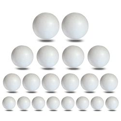 Styropor A3099220 - Bolas (20 unidades, 4 tamaños, 2 x 8 cm, 4 x 7 cm, 6 x 6 cm, 8 x 5 cm), color blanco