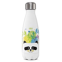 Chicco Fles van roestvrij staal, 350 ml, panda, wit