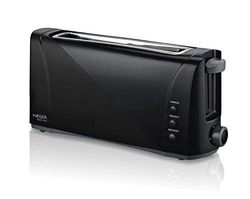 HAEGER Dark Sun – Multifunction Toaster with 1000 W – Extra Long Slot, Toast Control – 6 Positions, 3 Functions: Reheat, Defrost and Cancell, Extra Boost for Small Slices