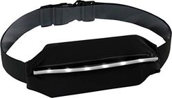C.A.O. - Pochette 6 LED Tour de Taille Smartphone en Elasthanne - Longueur 23 cm (Poche) - Tour de Taille de 75,5 à 110 cm. - Largeur 9 cm (Poche)