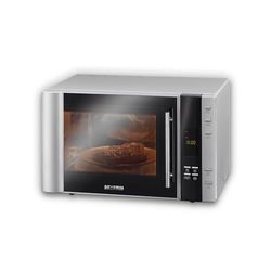 SEVERIN Microonde 3 in 1 con griglia e funzione aria calda, mini forno con 10 programmi automatici, forno a microonde multifunzione con piatto girevole e griglia, argento/nero, MW 7775