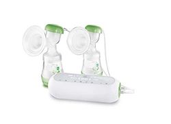 MAM 2-i-1 dubbel mjölkpump, flexibel användning som handmjölkpump eller elektrisk bröstpump och för dubbelsidig pumpning, pump för bröstmjölk med enkel hantering, grön