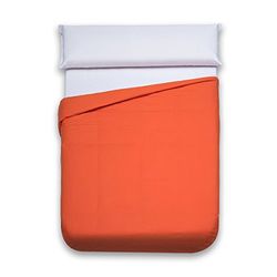 Sancarlos - Funda nórdica lisa, 100% Algodón, Color naranja, Cama de 105 cm