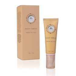 8% - Rich Night Cream with Hyaluronic Acid and Kombucha - Moisturizing, Anti-Aging & Radiance - Suitable for All Skin Types - Free from Parabens, Sulfates, and Silicones - 50g
