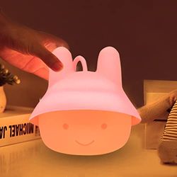 Nattlampa silikon barn Kawaii, USB nattduksbord sovrum barn nattlampa, dimbar, babyrum justerbar ljus, lämplig för babyrumsdekoration, sovhjälp, presenter till barn