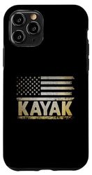 Coque pour iPhone 11 Pro Kayak Drapeau américain USA Kayak Kayak Kayak Pagaie