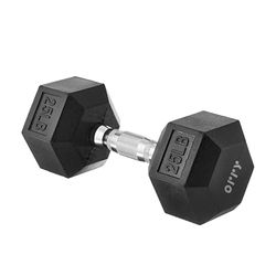 ORRY Manubrio Esagonale Gommato - 25 lb/11.3 kg - Impugnatura Ergonomica Antiscivolo per Allenamento ed Esercizio