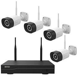 INKOVIDEO INKO-24M WLAN Komplettset für Videoüberwachung 4-Kanal Netzwerkrekorder und 4x 3MP Überwachungskameras