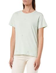 Springfield T-shirt met geborduurde details, groen, normaal voor dames, Celeste Y Blanco, M