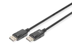 DIGITUS Cabo DisplayPort - UHD 4K/60 Hz - 2 m - com bloqueio - HBR 2 - compatível com monitores e placas gráficas para jogos - Blister - preto