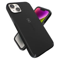 Speck CandyShell Pro + MagSafe - Funda para iPhone 14 Plus con Revestimiento MICROBAN (Negro/Gris Pizarra)