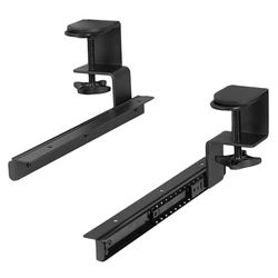 VIVO Klem en 12 inch railset voor doe-het-zelf aangepaste houten toetsenbordladen (alleen railset - lade niet inbegrepen), uittrekbare schuifregelaar met C-klembevestigingssysteem, zwart, MOUNT-RAIL02