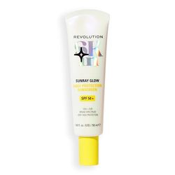 Revolution Skin, Sunray Glow crema solare viso SPF 50+, formula leggera non grassa con vitamina C, Vegan & Cruelty-Free, 50 ml