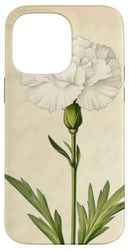 Carnation Floral Vintage Scientific Illustration Flower Case for iPhone 14 Pro Max