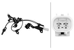 HELLA 6PU 358 218-811 Sensor Wheel Speed 2-Pin Cable 705 mm with Clamp