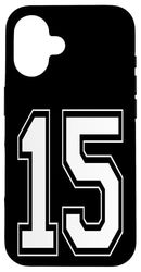 Maglietta numero 15 da baseball, calcio, maglia numerata Custodia per iPhone 16
