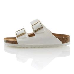 Birkenstock Arizona, Ciabatte Donna, Bianco (Vernis Blanc), 41 EU Stretta