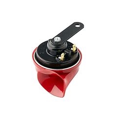 HELLA Trumpet Horn - STYLE HORN TE24 - 12V - 110dB(A) - Frequency Range: 500Hz - High Tone - Electric - Housing Colour: Red/Black - Flat Plug-in Connector - Quantity: 1 - 3FG 007 424-011