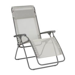 LAFUMA MOBILIER - Fauteuil Relax Zéro Gravité R CLIP - Chaise Longue Pliante Terrasse et Jardin - Toile Batyline Résistante - Transat Multiposition, Tout Confort, Fabriqué en France - Beige SEIGLE