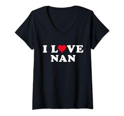 Mujer I Love Nan Matching Girlfriend & Novio Nan Nombre Camiseta Cuello V