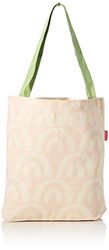 Bonamaison Printed Tote Bag, Reusable Grocery Bag, Shopping Bag, Machine Washable, Foldable, Canvas Cloth Bag with Green Handles, Size: 34x40 Cm