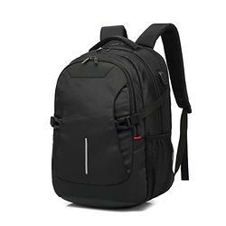 ACT Mochila Global para portátil de 15,6 pulgadas, puerto de carga USB, repelente al agua, 2 portabotellas, correas de compresión ajustables, fabricada con botellas de plástico recicladas - AC8530