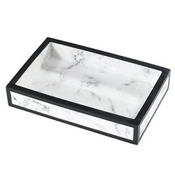 Avanti Linens Jasper Collection Porte-Savon en résine Blanc/Noir