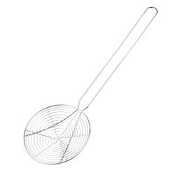 Vogue spinzeef 5 inch, nikkelstaal, afmetingen: 395(l) x 140(dia)mm - gebruik voor frituurpannen, blancheren, afromen van bouillon, c834