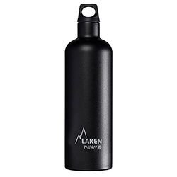 Laken Futura garrafa térmica aço inoxidável 18/8 e parede dupla a vácuo, unissexo adulto, preto, 750 ml