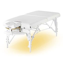 Master Massage Table de Massage Mobile Montclair Reiki-Lit thérapeutique Pliable avec éclairage d'ambiance en Bois, Blanc, 71 cm