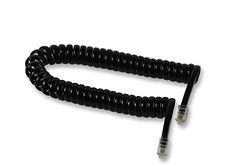 PRO SIGNAL PPW00039 Black RJ10 Plug to Plug Coiled Telephone Handset Cable - 1.4m