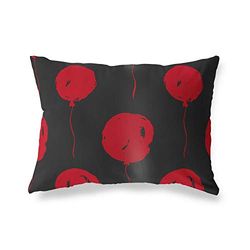 BonaMaison Rouge-Noir Housse de Coussin Motif, Taie d'oreiller pour Lit Voiture Canapé Maison Salon Chambre, Décoration D'intérieur, 35x50 Cm - Conçu et Fabriqué en Turquie