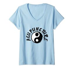 Mujer Diseño de acupuntura para principiantes, practicante de TCM Camiseta Cuello V