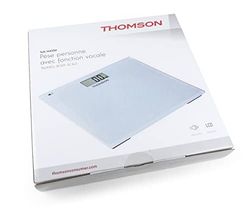 Cadeau Fête des Pères - THOMSON Talk MASS 4 - Pèse-Personne Fonction vocale en Français - Très facile à utiliser - Volume sonore réglable - Grand écran LCD pour une lecture facilitée - Garantie 2 ANS