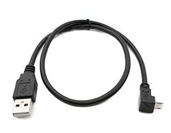 SYSTEM-S USB 2.0 kabel 50 cm type A stekker naar Micro B stekker adapter hoek in zwart