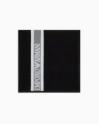 EMPORIO ARMANI Towel Beachwear Toalla DE Playa, Negro, Talla única Unisex Adulto