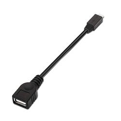 AISENS A101 – 0031 – kabel USB 2.0 OTG (15 cm, voor telefoon mobiele telefoon en tablet) zwart