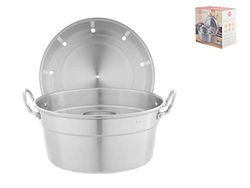 Home Cake Mini-Oven Gas in Aluminium with Lid, 24 cm, Silver