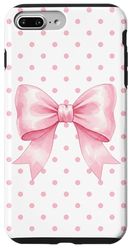 Carino Girly Fiocco Rosa Acquarello Estetica Polka Dot Custodia per iPhone 7 Plus/8 Plus