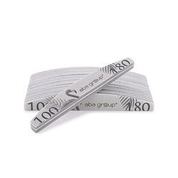 Aba Group Lot de 10 polissoirs à ongles professionnels de qualité supérieure, bloc de polissage, usage unique, manucure, pédicure, demi-lune Premium (100/180)