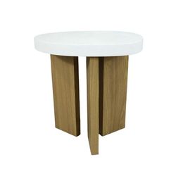 Romimex Sidobord naturligt vitt MDF trä 46 x 48 x 36 cm