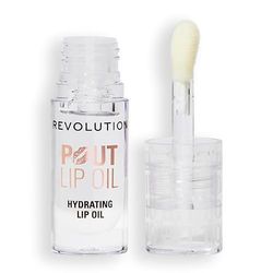 Revolution, Pout Lip Oil - Olio Nutriente Labbra Teinté, Altissima Brillantezza e Finitura Non Appiccicosa, Vegano e Senza Crudeltà, Litchi Trasparente, 4 ml