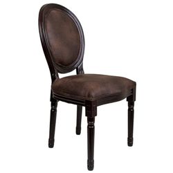 Silla De Madera Y Tapizado Marron