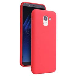 Ultradunne beschermhoes voor Samsung Galaxy J6 2018, [Schokbestendig] Zachte en elegante TPU behuizing voor Samsung Galaxy J6 2018 - Rood